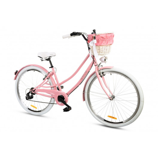 Retro Městský Bicykel Goetze DUO 28" 7 Převodový Ružový + košík
