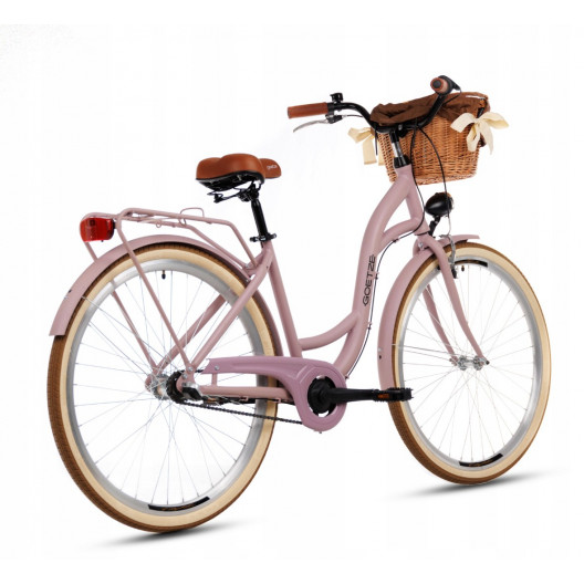 Retro Bicykel Goetze STYLE 28" 3 prevodové hlinikový fialové+košík