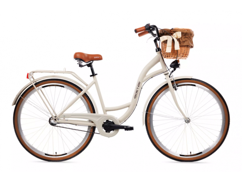 Retro Bicykel Goetze STYLE 28" 3 prevodové pískový+košík