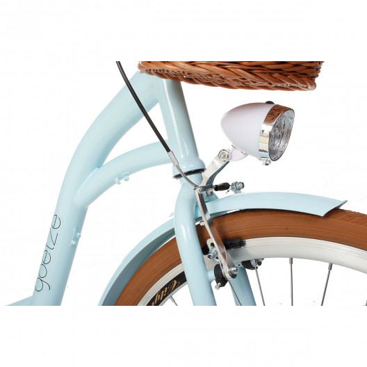 Městský Retro Kolo Goetze COLOURS 3 Převodový 28" Modrý hnedá kola + košík grátis