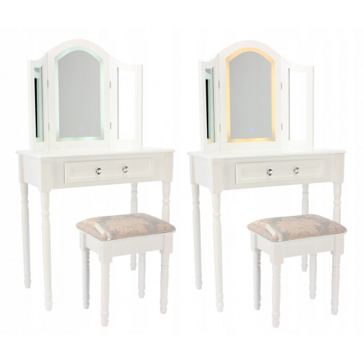Kosmetický stolek s 3 zrcadly + židle