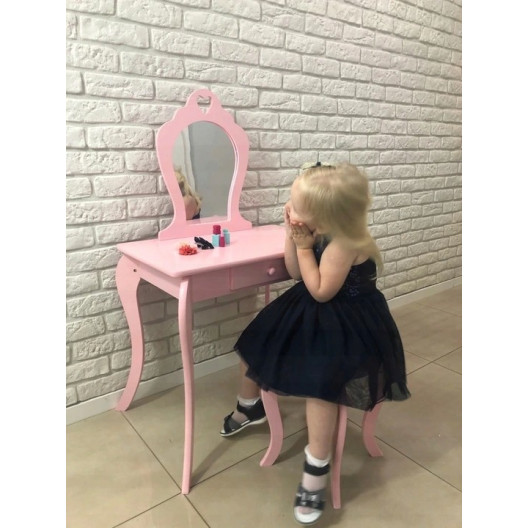 Dětský toaletní stolek se zrcadlem a taburetem ♥ SRDCE ♥ Máta