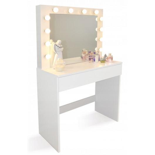 Toaletní stolek s osvětlením zrcadla HOLLYWOOD