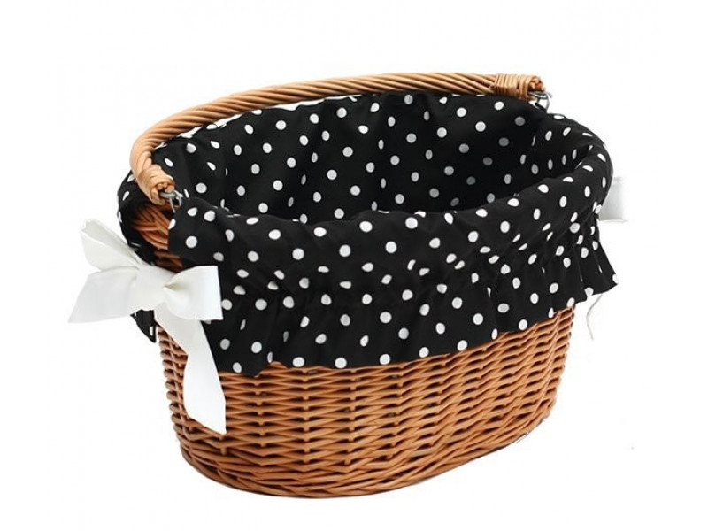 Dekoratívna textilná výplň do košíka čierna biele bodky