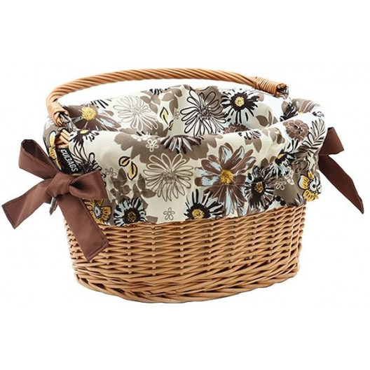 Dekoratívna textilná výplň do košíka Hnedé-kvety