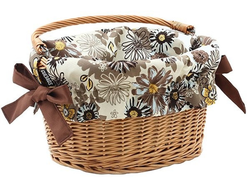 Dekoratívna textilná výplň do košíka Hnedé-kvety