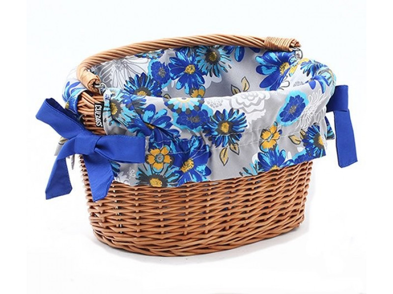 Dekoratívna textilná výplň do košíka Modré-kvety