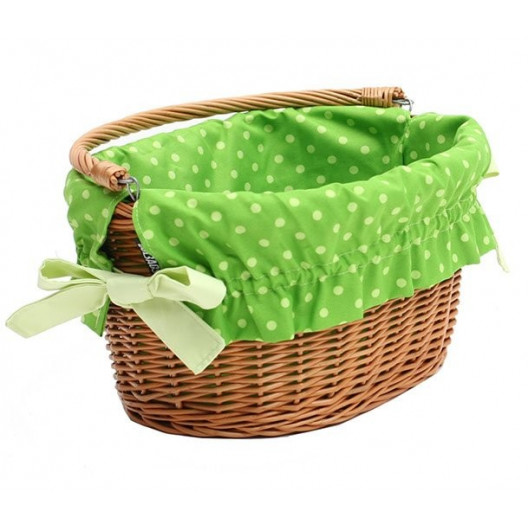 Dekoratívna textilná výplň do košíka Zelená/bodky