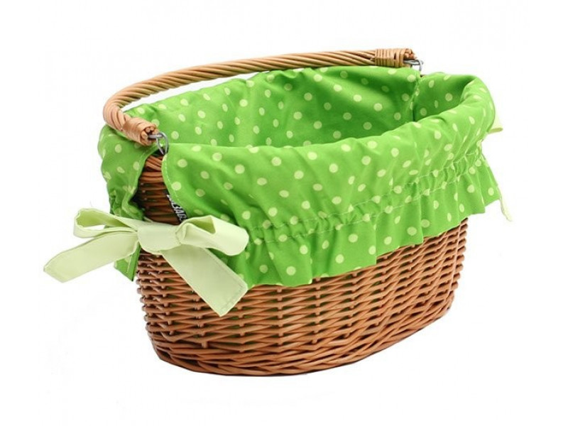 Dekoratívna textilná výplň do košíka Zelená/bodky